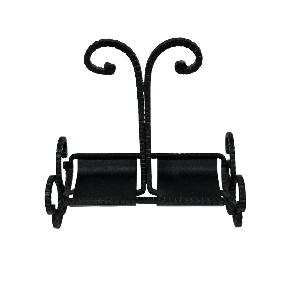 Black Metal Decor‎ Stand Wrought Iron 5.5" Rustic Kitchen Counter Candle Holder